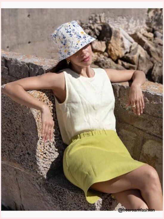 Reversible Floral Bucket Hat Unisex Sun Protection Fisherman Cap